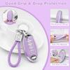PIFOOG Key Fob Cover For Nissan 5 Button Purple With Bling Keychain Girly Car Keys Case Shell Full Covers Protector Accessories For Altima Sentra