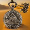Locomotive British Quartz Pocket Watch Boys and Girls Pendant Watch Sweater Chain Steam Flip Children