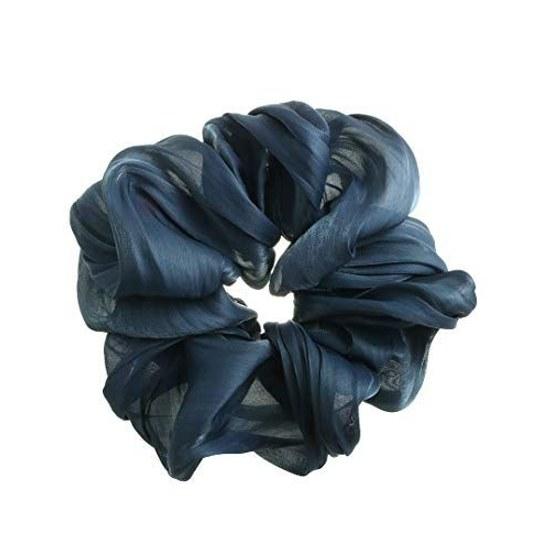 VINGTAINE шифоновий об'ємний scrunchie великий стильний дорослий модний пучок наверх хвіст HS-143-BL- синій