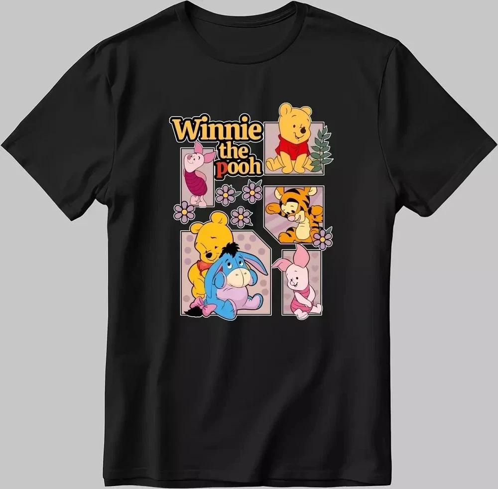 Friend And Winnie The Pooh Short Sleeve Black TShirt S