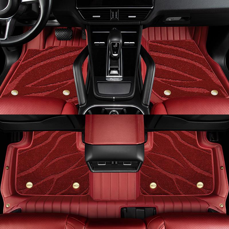 Mercedes-Benz C-Class, E-Class, S-Class Genuine Leather Non-Slip Floor Mats - Custom Full Coverage Pure Cowhide.