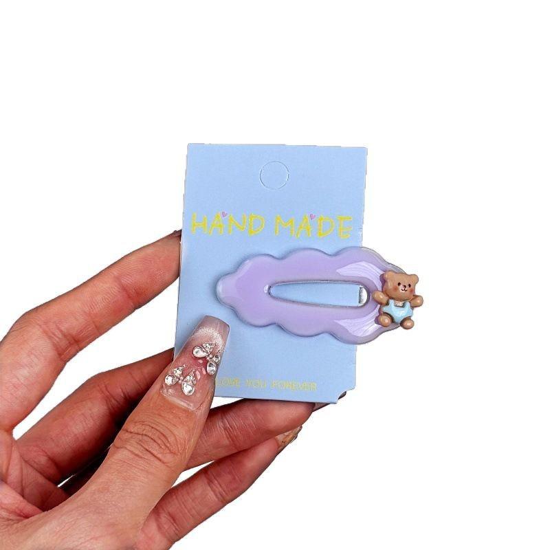 Kids' Cute Blue Bear Heart Hair Clip & Bow