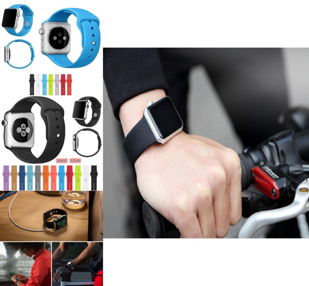 Apple Watch Band Slim Waist Silicone Strap Double Buckle Lightweight Fitness