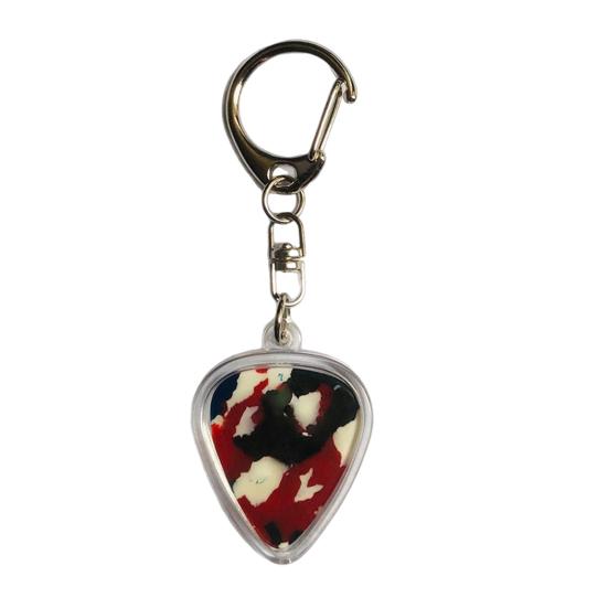 Heart-Shaped Guitar Pick Holder Keychain Clear Case Portable Acoustic Guitar