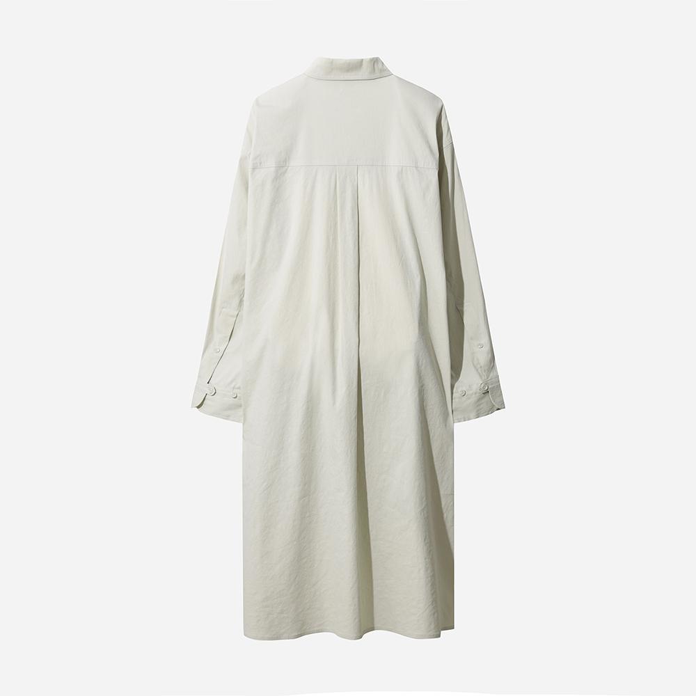 DOD Linen Cotton Long Shacket For Women (Beige)