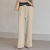 Spring and Summer New Cotton Hemp Loose Elastic Waist Women's Wide Leg Pants
