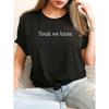 Letter Print T-shirt, Short Sleeve Crew Neck Casual Top For Summer & Spring, Women's Clothing