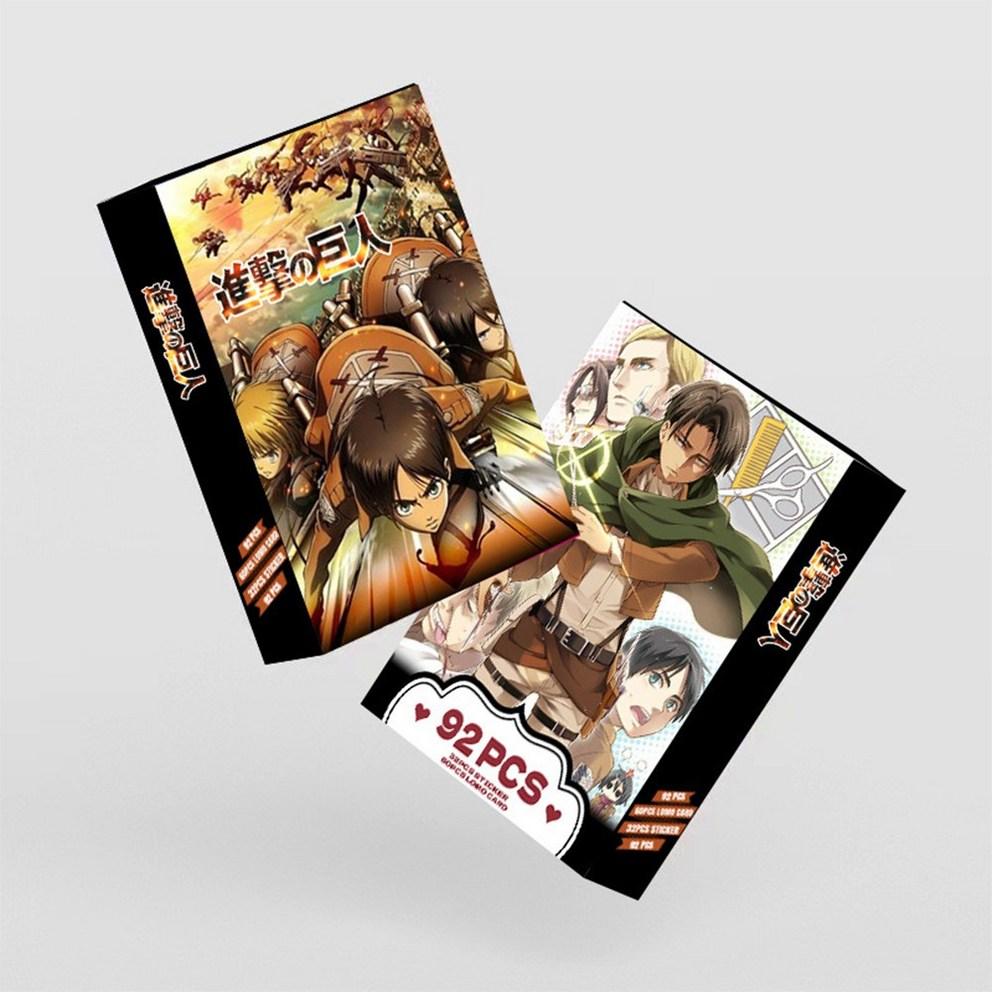 Attack on Titan Lomo Cards 60pcs Stickers 32pcs Anime Photocard Goods