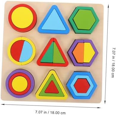 Milisten Wooden Shape Sorter Puzzle for Toddlers, Montessori Learning Toys with Colorful Geometric Blocks, Educational Preschool Toy