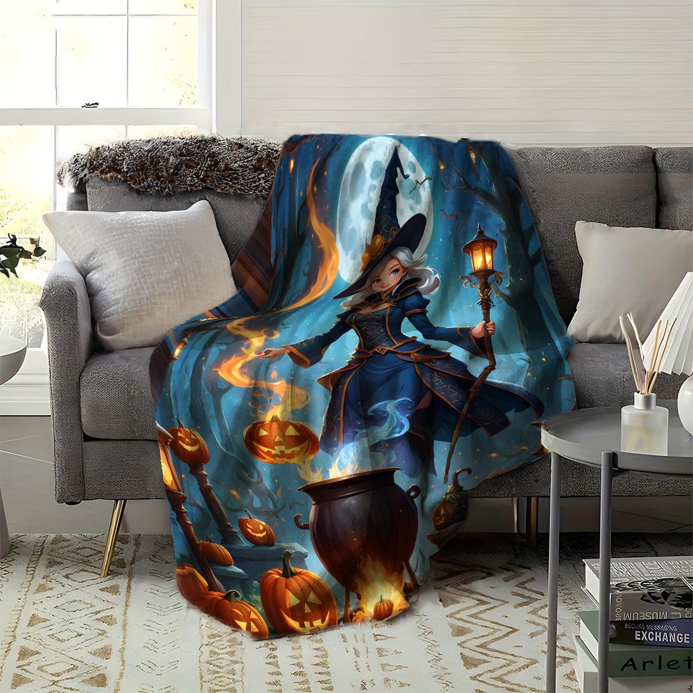 Magical Halloween Witch Blanket: Embrace The Enchanting Design, Ultra-Soft Fabric, And Cozy Vibes For Your Festive Home Decor