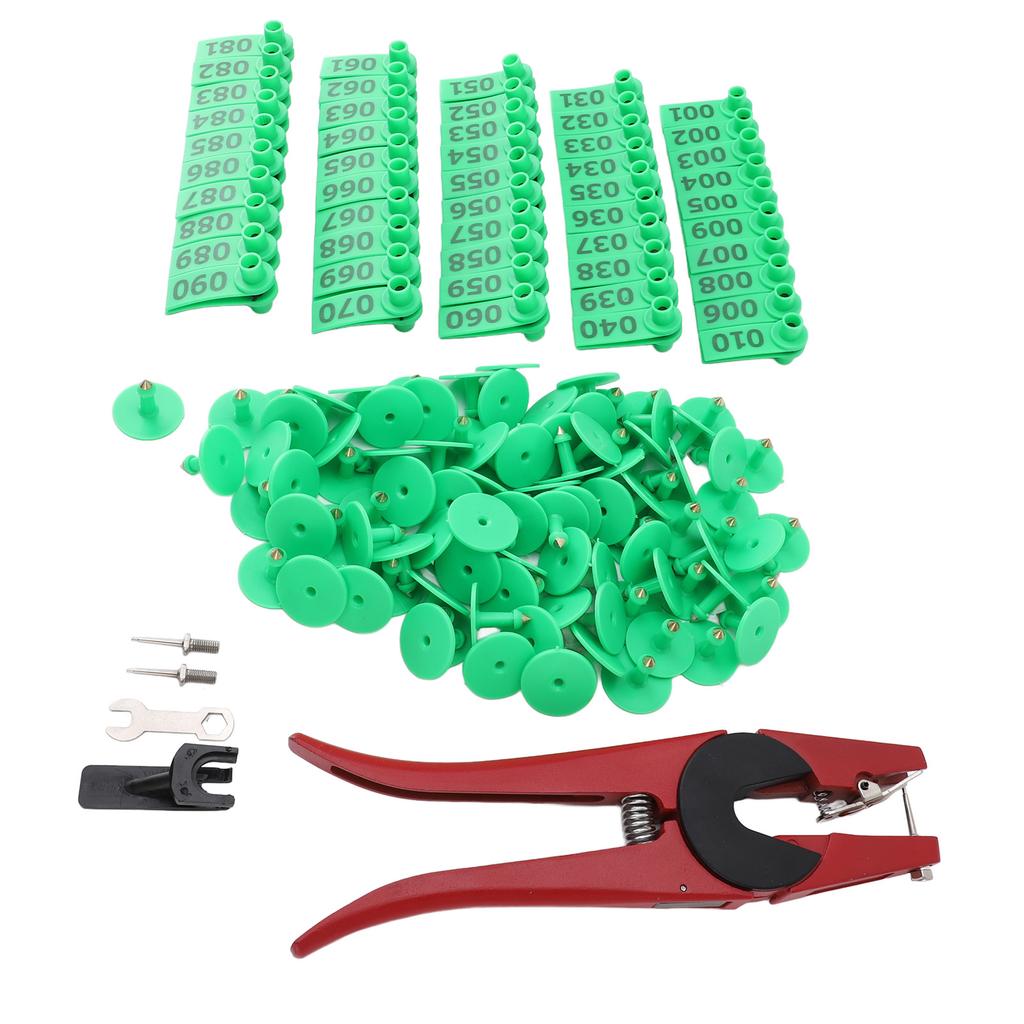 Ohrmarken- und Zangenset Vieh-Ohrmarkenzange und leuchtende Farben Rinderohrmarken für den Bauernhof