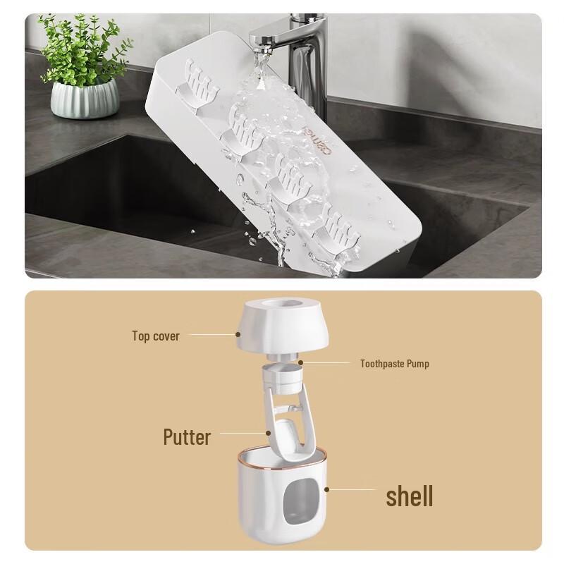 Youqin Wall-Mounted Toothbrush Holder with Cups Family Set