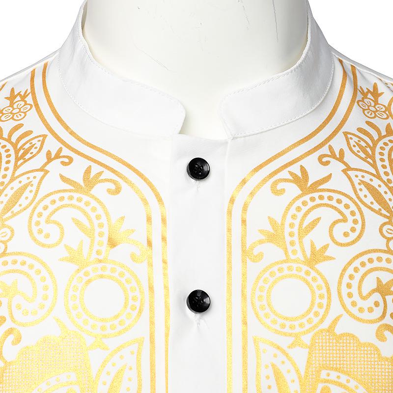 Men's Casual African Style Long Sleeve Print Shirt