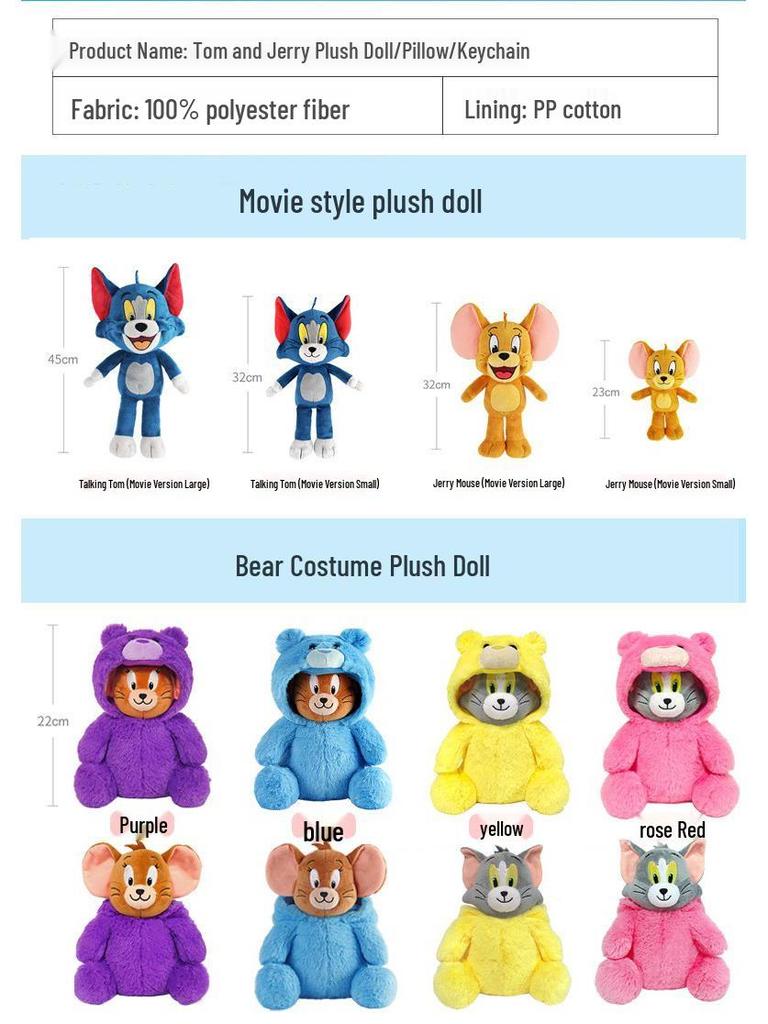 Genuine Warner Brothers Tom and Jerry Superman Tom Cat Plush Doll with Dinosaur Costume