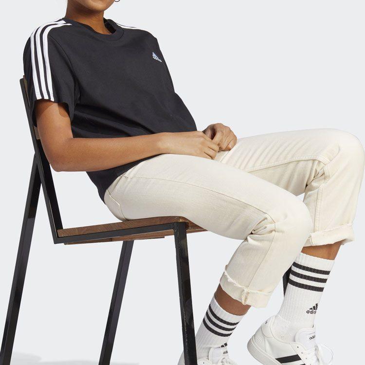 Adidas Drop Shoulder Sleeve T Shirt Women's Black HR4913