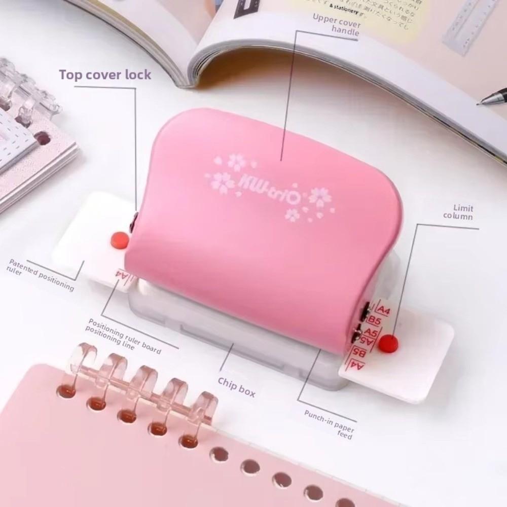 New Adjustable Margin 6-Hole Loose-Leaf Punch DIY Compatible with A4/B5/A5 Paper Document Binding Paper Cutter Machine