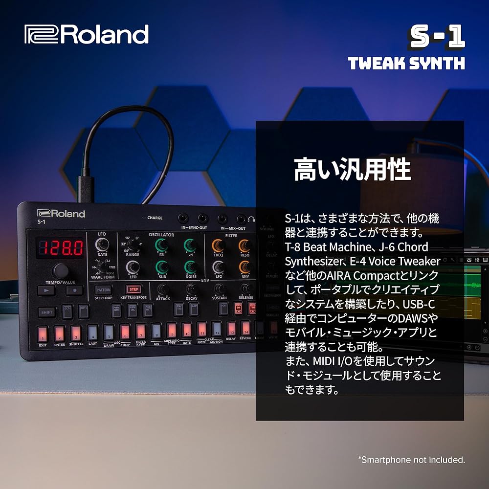 Roland Roland Synthesizer S-1 Portable Polysynth Step Sequencer AIRACOMPACT Tweak Synth Compact S...