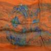 [BYSIFA] Orange Women Mulberry Silk Scarf Printed 170*105cm Fashion Water Ink Painting Luxury Scarves Shawl For Spring Autumn