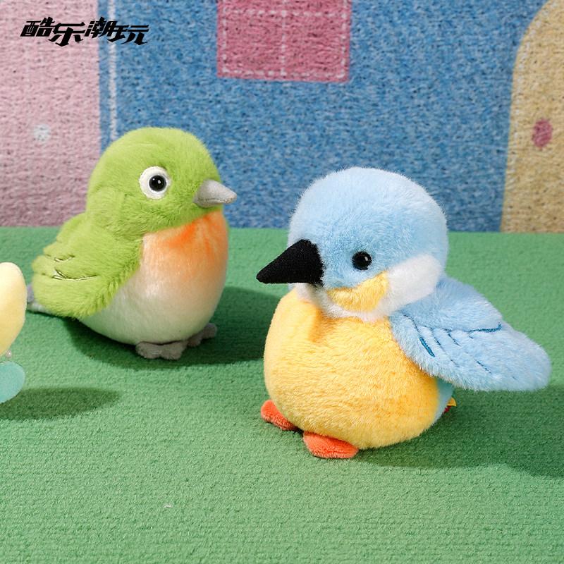 Realistic Blue Tit Fat Bird Plush Toy Soft Fluffy Kingfisher Sparrow Tit Simulation Stuffed Animal Cute Bird Plushie Gift
