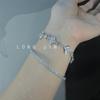 Laser Fritillary Full Diamond Four-Leaf Clover Brushed Bracelet Four-Piece Stacking Wear Explosive Light Luxury Premium Sense Pull-Up Jewelry
