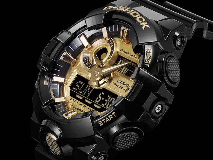 Casio Men's Resin 200M Water Resistant Analog Shock Resistant Quartz Watch GA-710GB-1A