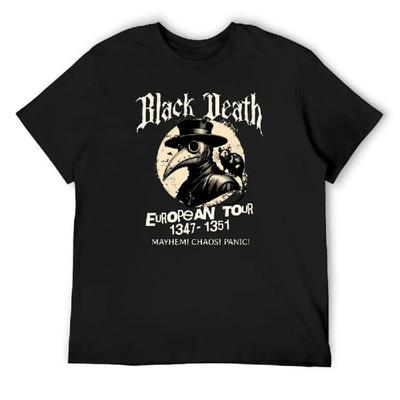 Schwarzer Tod Europa-Tour T-Shirt Vintage T-Shirts Schnelltrocknende Herren Grafik T-Shirts