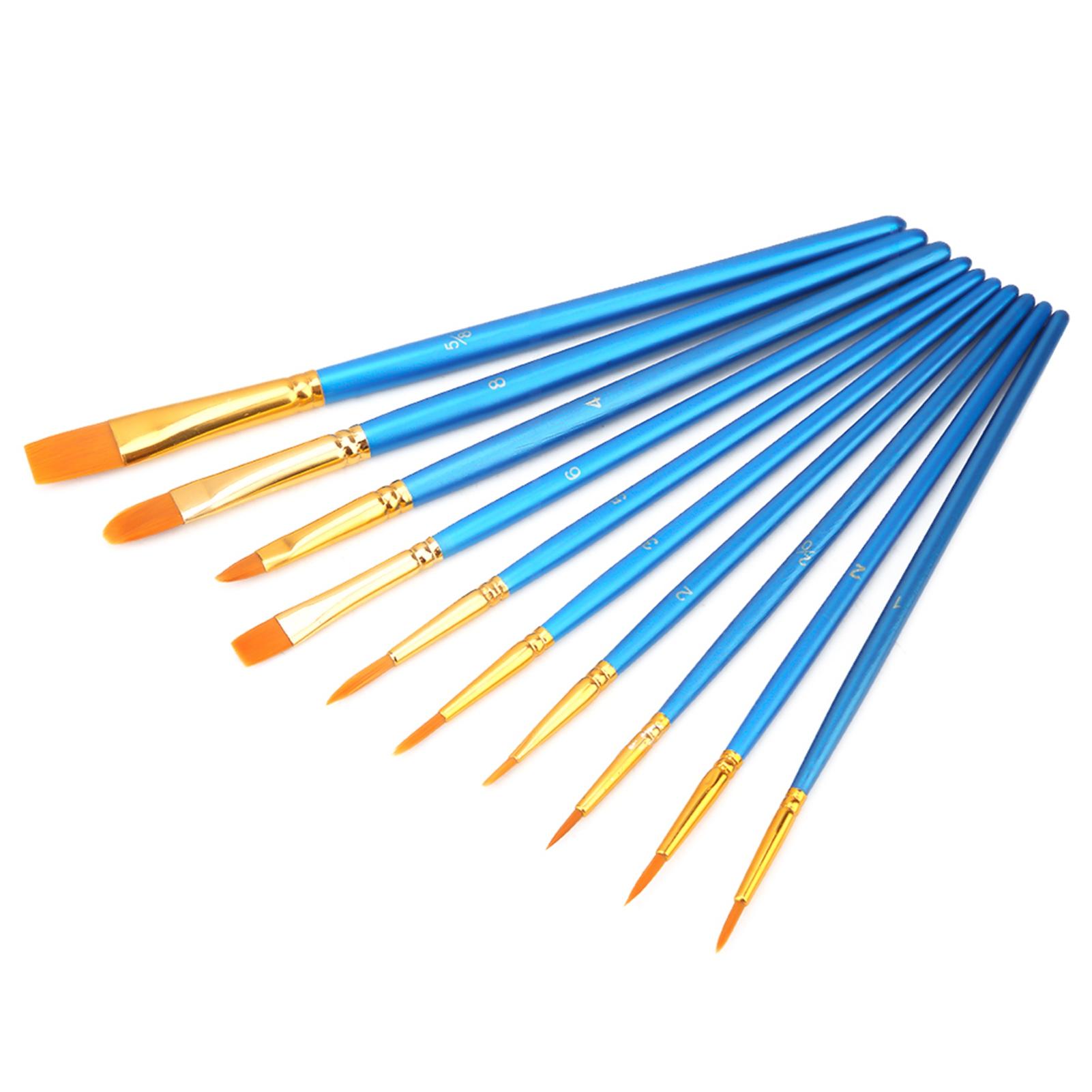 

Набор из 10 кистей для рисования для детей, нейлоновая щетина, для живописи, рукоделия, акварели