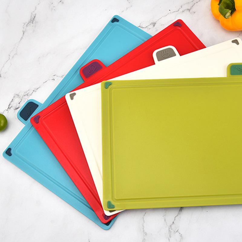 4pcs Food Classification Chopping Boards PP Portable Non Slip Cutting Boards Kitchen Tools