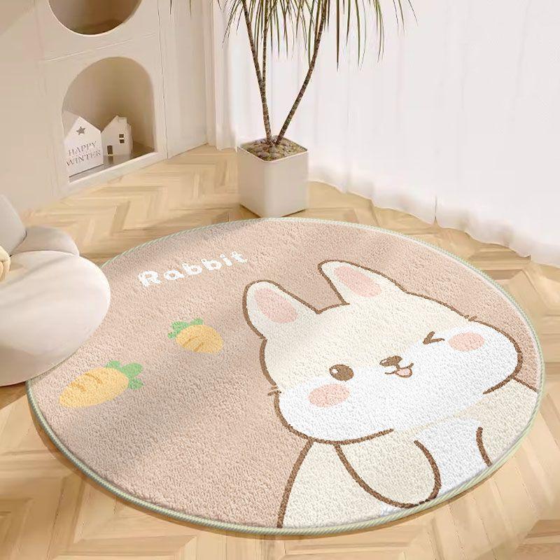 Round Carpet Living Room Plush Mat Thick Children's Room Reading Area Cartoon Bedroom Study Swivel Chair Soundproof Foot Mat