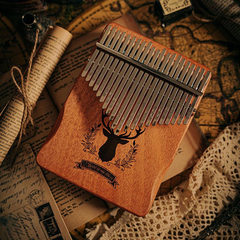 Wooden Kalimba 17 Keys Musical Keyboard for Initiants 21 Keys Kalimbas Sound Therapy Portable Professional Instruments Finger Piano Children's Gift