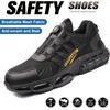 Men Steel Toe Sneaker Air Cushion Work Shoes Man Puncture Proof Work Safety Boots Protective Shoes Anti-Accident Shoes Men