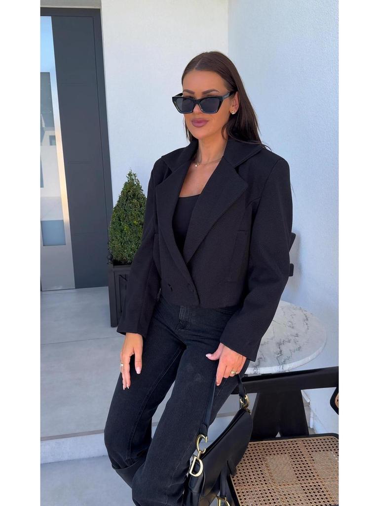 European and American Women's Autumn/Winter 2024 British Style Wool Blend Suit Collar Short Coat