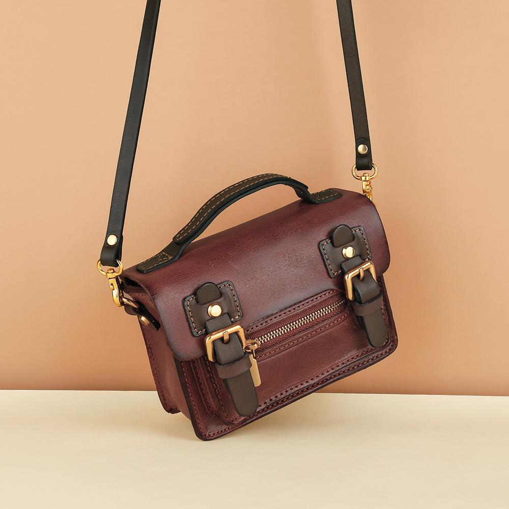 

High-End Women s Genuine Leather Mini Crossbody Handbag