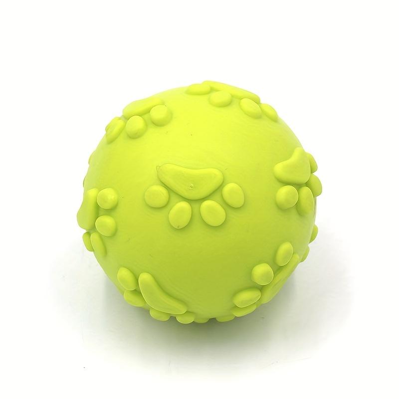 Quietschender Gummi-Hundespielzeugball Cartoon Pfotenabdruck Design Kleine Rassen Langlebiges Kauspielzeug Zahngesundheit Haustier Spielzeug Interaktives Hundespielzeug