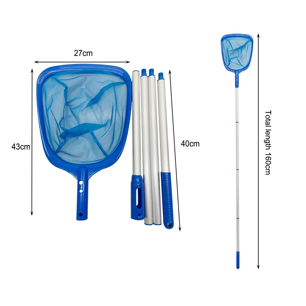 Telescopic Pond Bathtub Pool Cleaning Nets Debris Salvage Mesh Swimming Pool Cleaner Skimmer Leaf Catcher Net Bag with Rod