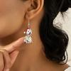 Festive Puppy Earrings: Cute Acrylic Earrings with Santa Hats
