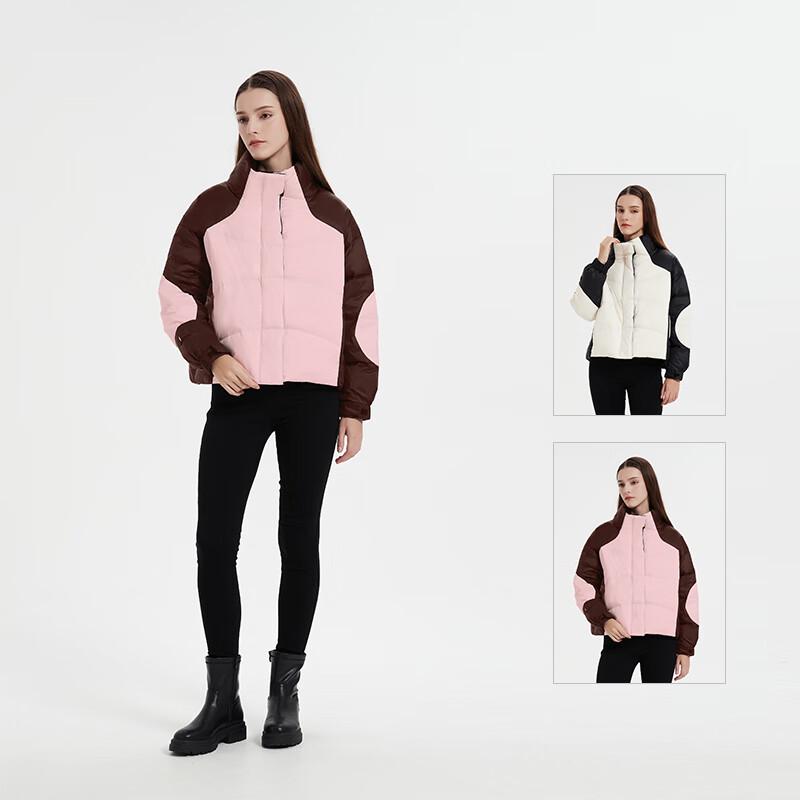 Yalu RS Dámská zimní krátká módní prošívaná bunda s patchworkem YYQZ9139