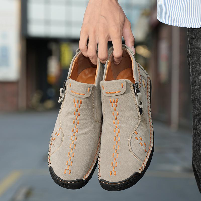 

Мужские зеленые туфли для вождения, походные ботинки, повседневные ретро-мужские уличные широкие ботинки, ботильоны, большие размеры, нескользящие EU:48 серый