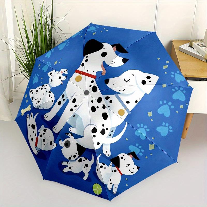 

Dalmatian,Puppies Automatic Folding Umbrella Simple 8 Rib Design, Bright Cartoon Pattern, Durable Iron Frame, Suitable For Travel, Outdoor