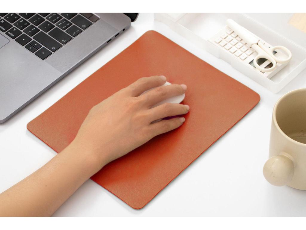 Anti-Slip Solid Color Leather Mouse Pad - Simple Desk Mat