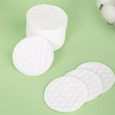 100 pièces Disques Démaquillants en Coton Épais - Ronds 3 Couches en Coton Entier Jet d'Eau avec Conception Bord Verrouillé