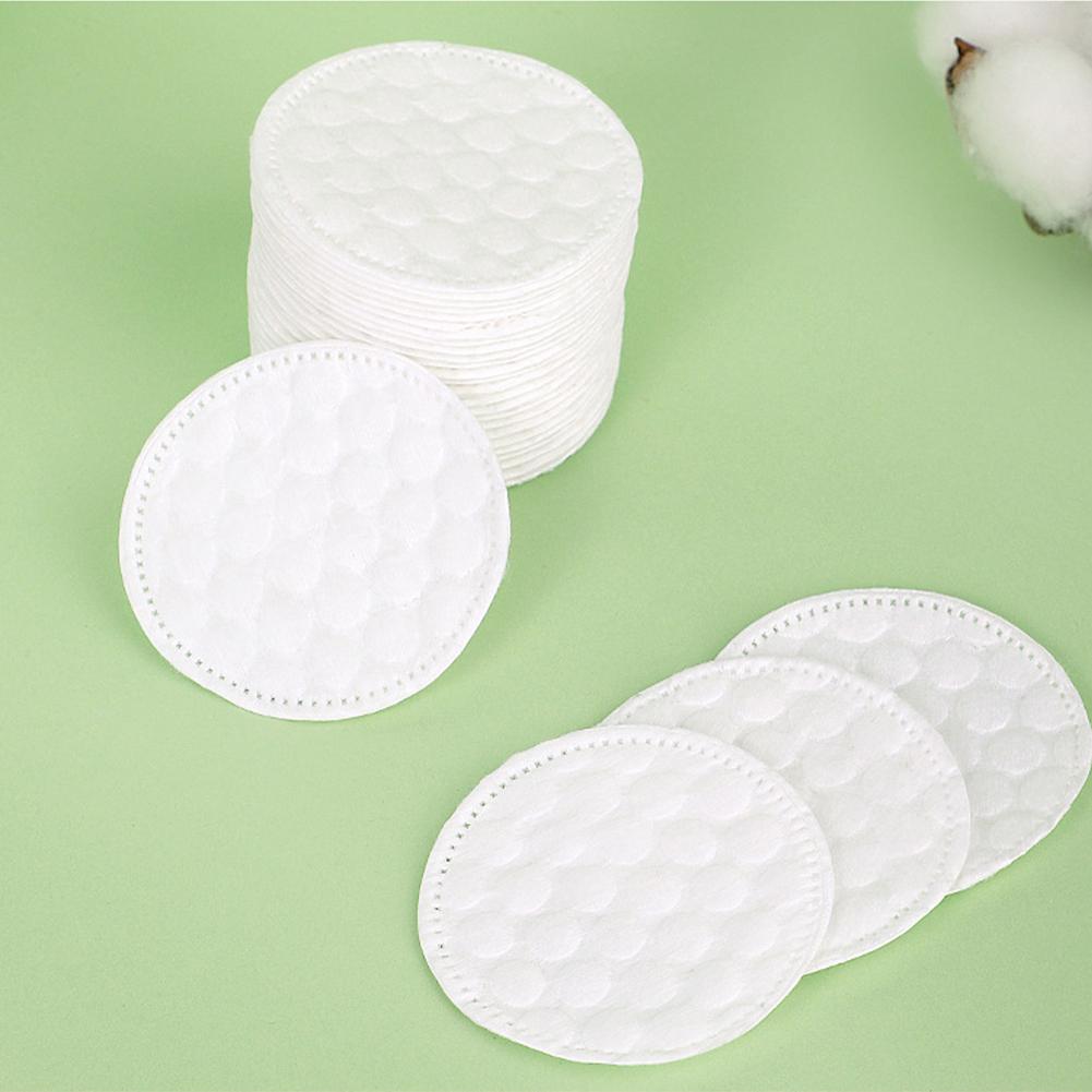 100pcs Soft Round Cotton Pad With Double-sided Texture Daily Facial Cleaning Makeup Removal Skin Care For Home And Travel Use