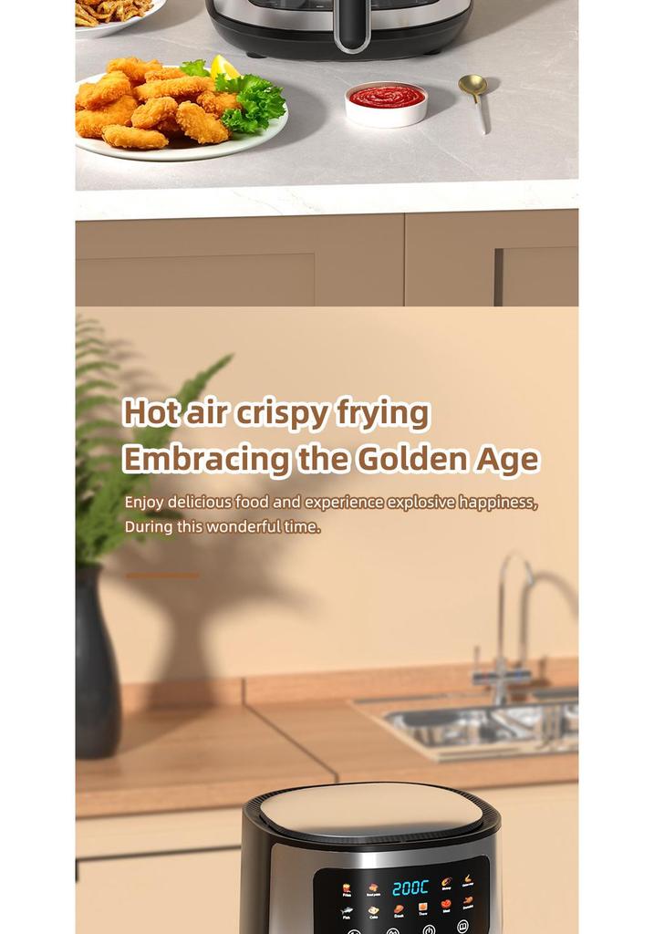 2026 Model Stainless Steel Large Capacity Electric Air Fryer