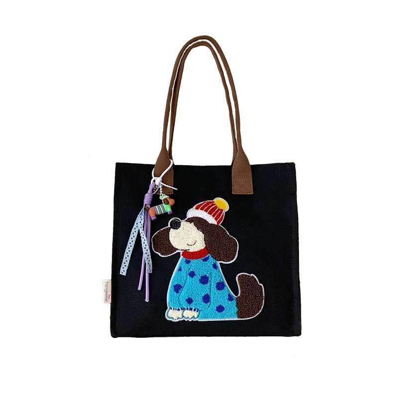 Korean Lazy Style Large Canvas Tote Bag - Fashionable, Versatile, High-End Women's Commuter Shoulder Bag