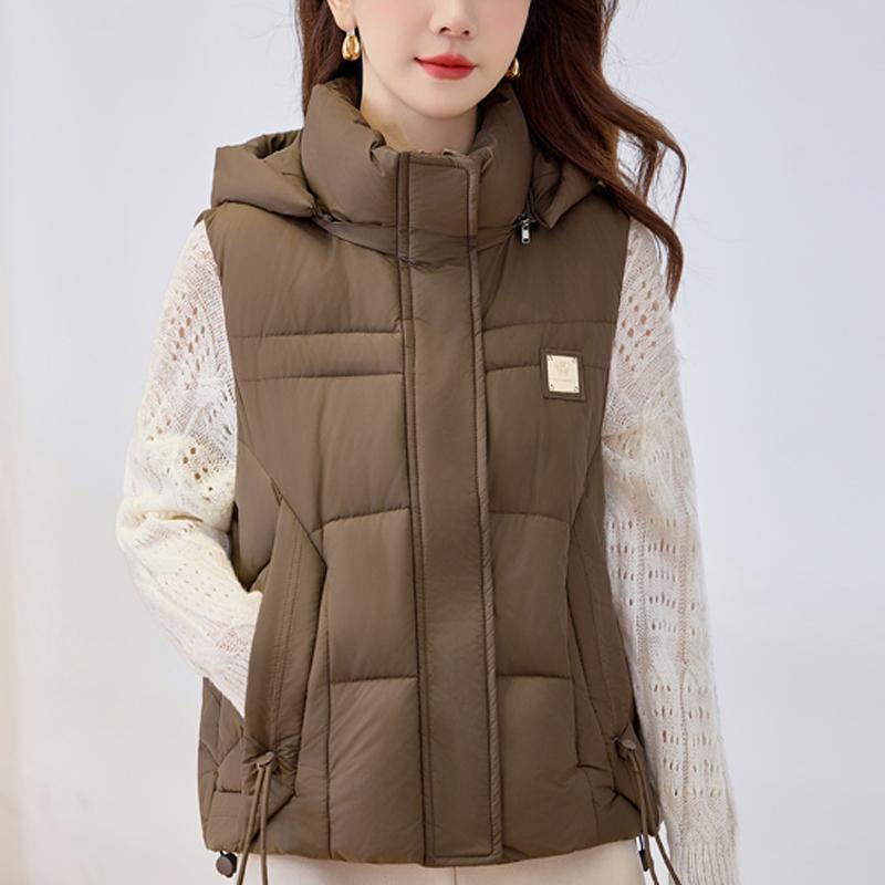 Fashion Winter Women's Vest Hooded Thick Warm Casual Sleeveless Jackets Woman Short Coat