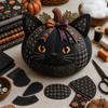 Handmade Halloween Ornaments Animal Pumpkin Patchwork Kit, DIY Fox Cat Owl Sewing Fabric Hobby Kits Cute Craft Kit for Adults, Home Fall Decoration