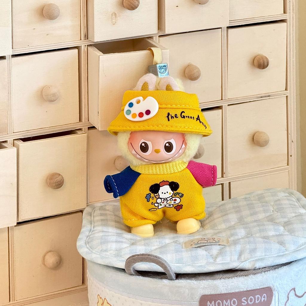 Puppenkleidung für 10,5 cm 4,0 Labubu Universelle Babykleidung Mini-Plüschpuppen-Kleidungszubehör für Weihnachts-Fans Geschenk