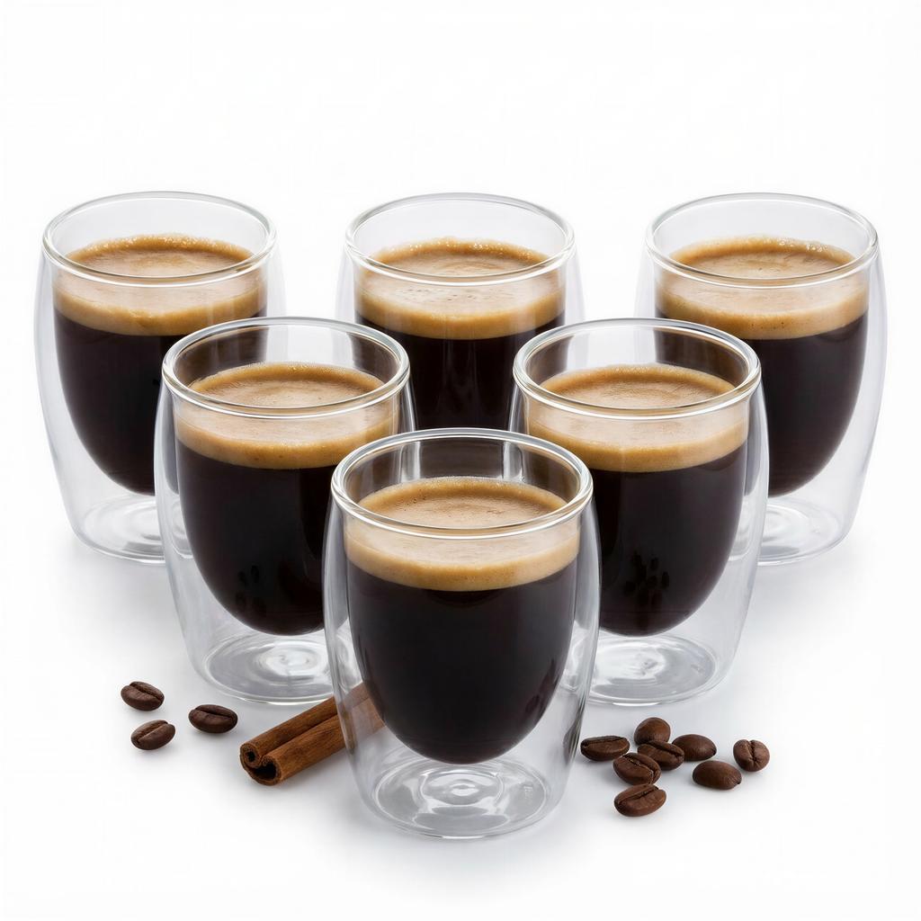 Set Of 6 Thermal Glasses Of Espresso Coffee 80 Ml