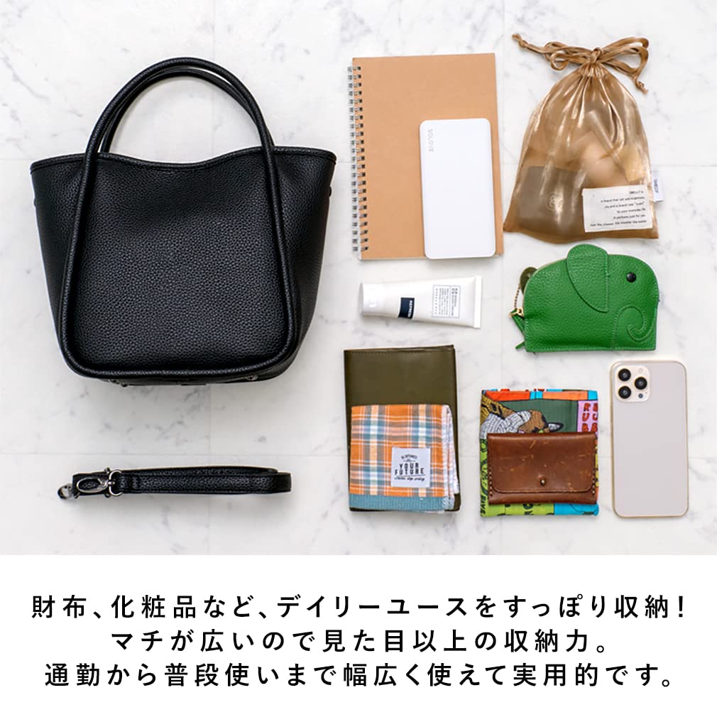 Vita Felice Piping 2way Mini Tote Bag for Women [VITAFELICE] inb-10044p (Black)