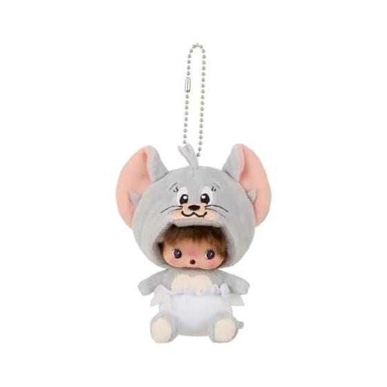 Sekiguchi Tom and Jerry x Monchhichi Taffy Babychitch Big Face SS Keychain 244072 H11 x W9 x D6.5cm